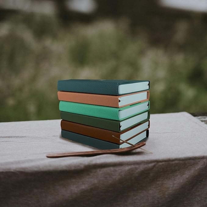 2025 Daily Monthly Planner - Calendar, January - December 2025, 100GSM Thick Paper, Leather Cover, Planner with Hourly Schedule,6.1" x 8.2", Daily Inside Page - Monthly Inside Page, Pen Holder, Bookmarks (Matcha green)