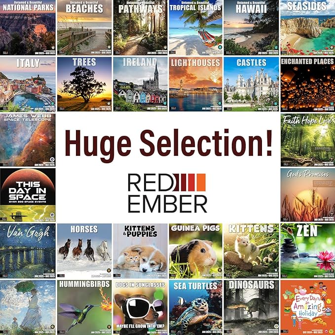 RED EMBER Gorgeous Sunsets Mini 2025 Wall Calendar 12 Month | 7" x 14" Open | Thick & Sturdy Paper | Giftable | Calendar 2025