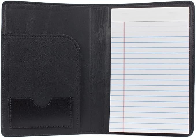 Genuine Florida Alligator Skin Notebook Padfolio (Small, Black)