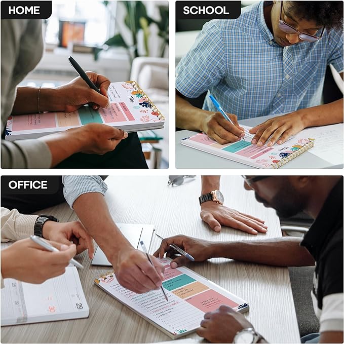 To Do List Pad - To Do List Notebook for Work with 52 Sheets, Undated Daily Planner Perfect for Daily Tasks and Goal Setting, To Do List Notepad Suitable for Office, Home and School-Blossom Grove