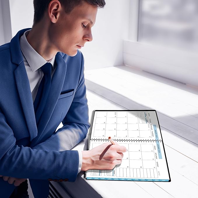 2025 Appointment Book & Planner- Ensight 8.5 x 11 inches, Large Tabbed Daily Hourly Weekly Planner, Calendar & Schedule Book 15-Minute time Slots, Business & Personal Planner Jan 2025- Dec 2025- Blue