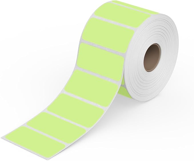 Rollo Direct Thermal 2x1 Sticker Labels - Roll of 1,000 Green Thermal Labels - Multi-Purpose Thermal Printer Stickers