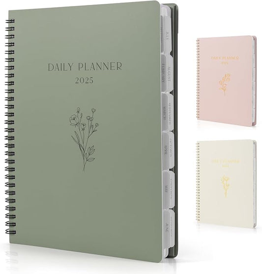 Beautiful 2025 Daily Planner - 7" x 10" Daily Planner for Women or Men with Weekly & Monthly Spreads for Easy Planning - Perfect Calendar Book To Organize All Tasks and Boost Productivity