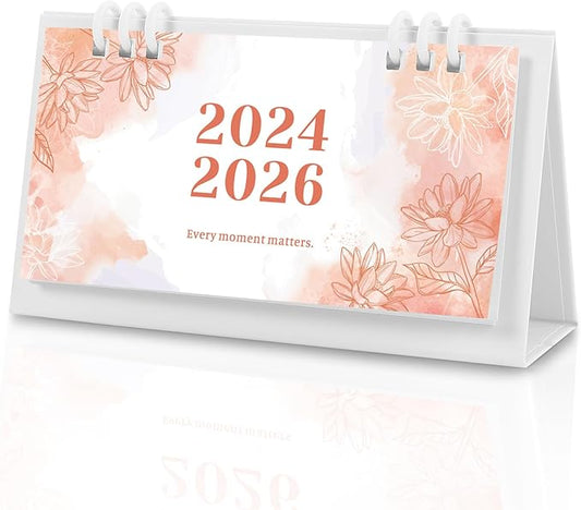 Small Desk Calendar 2024-2025, Aesthetic 2025 Desk Calendar - 6.8" x 3.7" - Runs From November 2024 Until December 2026, 26 Months Mini Desktop Calendar for School, Home and Office Supplies