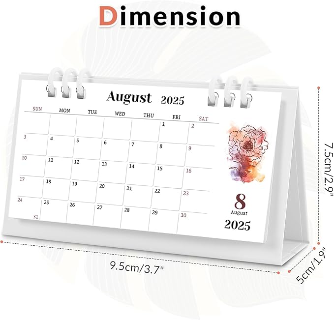 Small Desk Calendar 2024-2025, Aesthetic 2025 Desk Calendar - 6.8" x 3.7" - Runs From November 2024 Until December 2026, 26 Months Mini Desktop Calendar for School, Home and Office Supplies