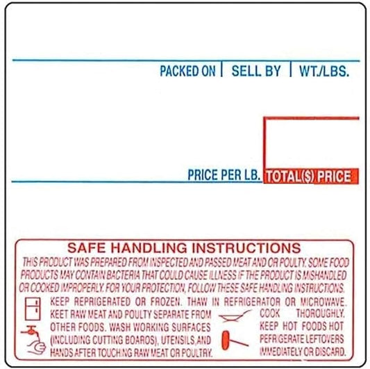 LST-8040 Printing Scale Label, 58 x 60 mm, UPC/Safe Handling - CASE of 12 Rolls