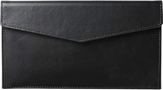 Kingjim Document Case, Envelope Size, Faux Leather, Leather, U, Black, 1994LU Black