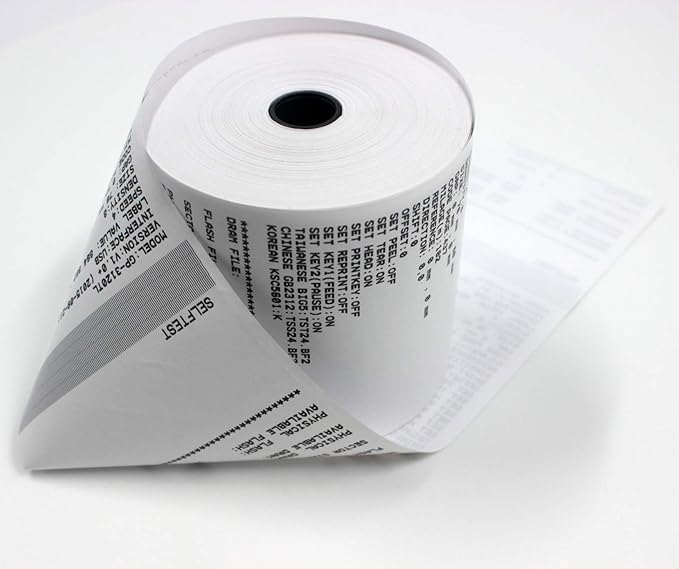 (10 Rolls - 50 GSM) 3'' x 95' White/Canary 2 Ply Carbonless Kitchen Printer Paper Cash Register Receipt Rolls for Star Micronics SP2000, UP389 VeriFone Omni 480, Printer 220, 250, 900 TMU 220