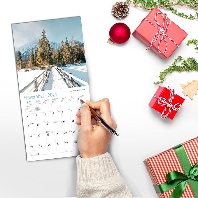 RED EMBER Untamed & Beautiful Pathways Mini 2025 Wall Calendar 12 Month | 7" x 14" Open | Thick & Sturdy Paper | Giftable | Calendar 2025