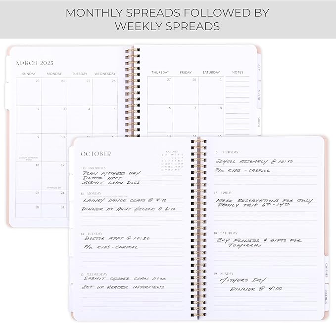 Beautiful 2025 Daily Planner - 7" x 10" Daily Planner for Women or Men with Weekly & Monthly Spreads for Easy Planning - Perfect Calendar Book To Organize All Tasks and Boost Productivity