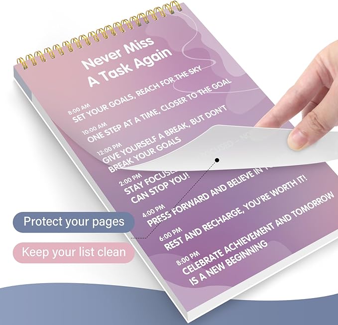 To Do List Notepad - Daily Planner Notepad Undated 52 Sheets, 6.5" x 9.8" Planning Pad Checklist Productivity Note Pad for Work and Personal Organized