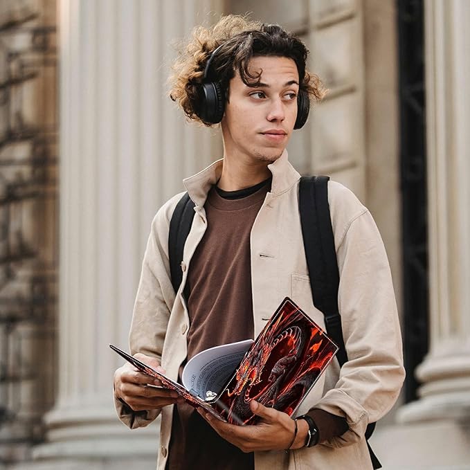 Red Dragon PU Leather Padfolio Clipboard Notepad with Pen Loop and Elastic Strap Interview/Resume Document Organizer for Business School Office