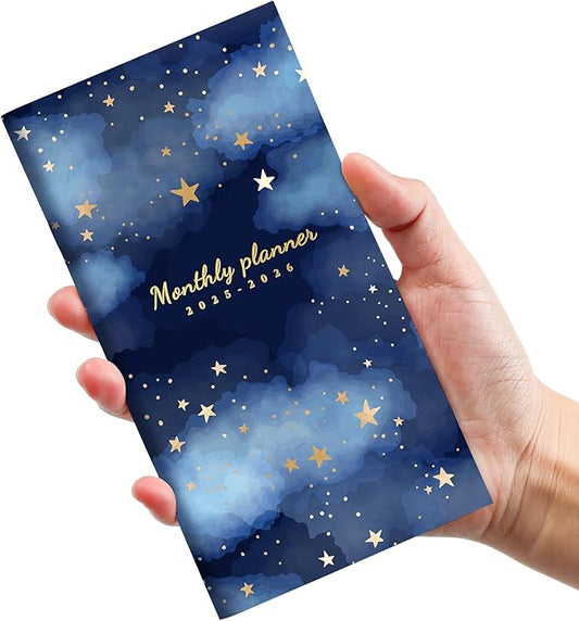 Pocket Calendar 2025-2026 for Purse, Two Year Monthly Planner Pocket Size, Jan 2025 to Dec 2026, Monthly Pocket Planner Small Size (6.5" x 3.5") - Star