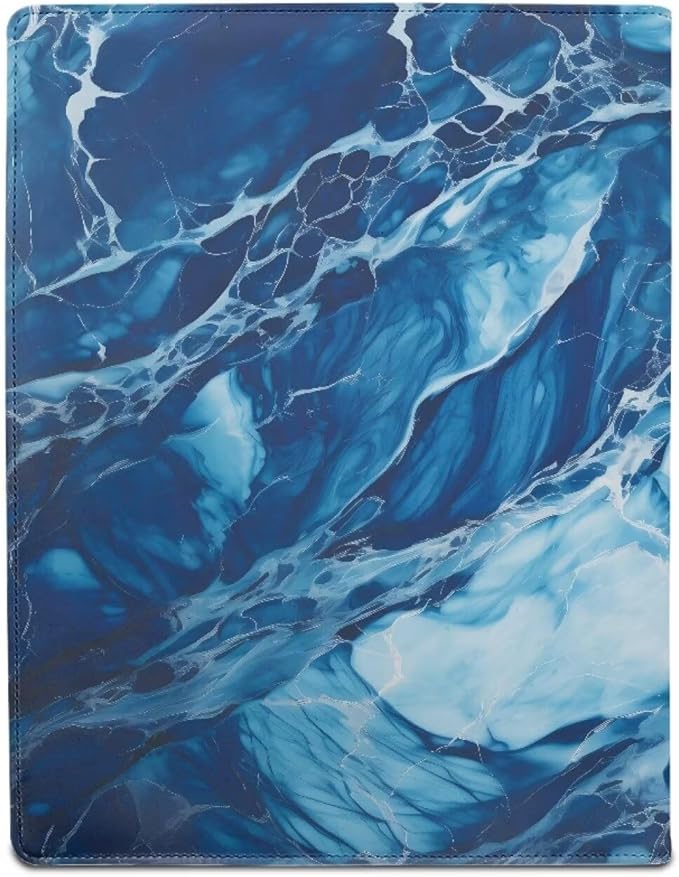 Cozeyat Blue Ocean Padfolio with Clipboard for Women Folders for School Aesthetic Portfolio Binder Organizer, A4 Business Interview Resume Folder