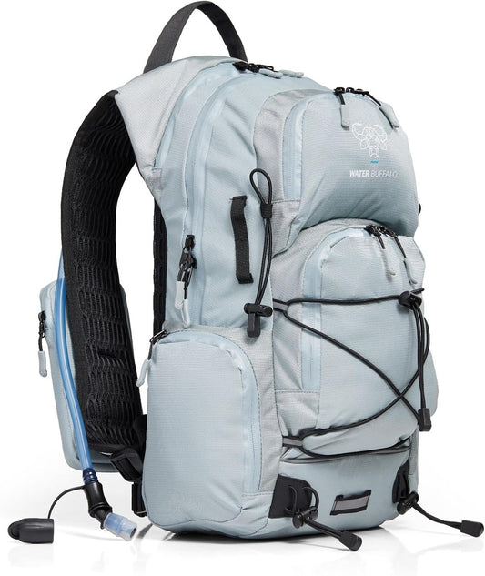 Water Buffalo Hydration Backpack - Sherpa 22L Hiking Backpack with Water Bladder - Water Backpack for Hiking with Waterproof Zippers, Phone & Pole Holders
