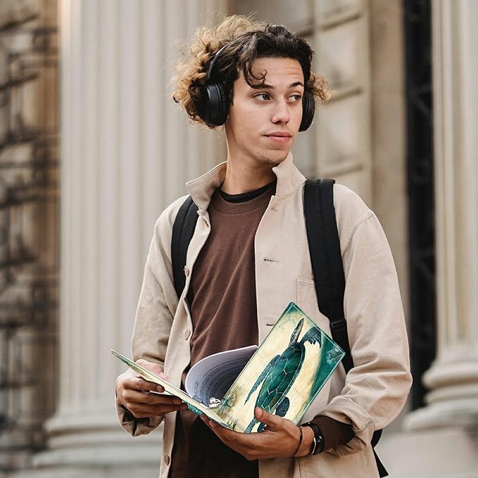 Turtle Padfolio Folder with Clipboard,Portfolios Organizer Clipboards with Storage Clipboard Writing Pad PU Leather Conference Document Organizer with Business Card Holder