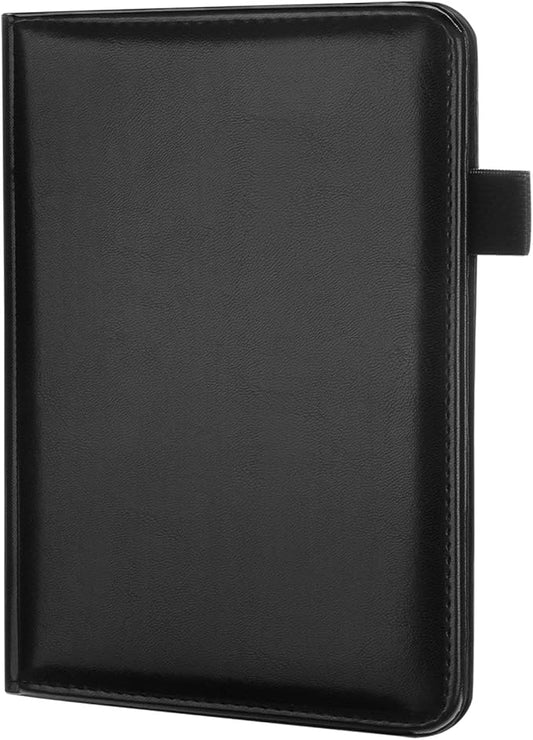 Lcjtop Padfolio Binder A5 Document Organizer with Refillable Lined Notepad, Junior Size Folder Portfolio for Men Women,Black