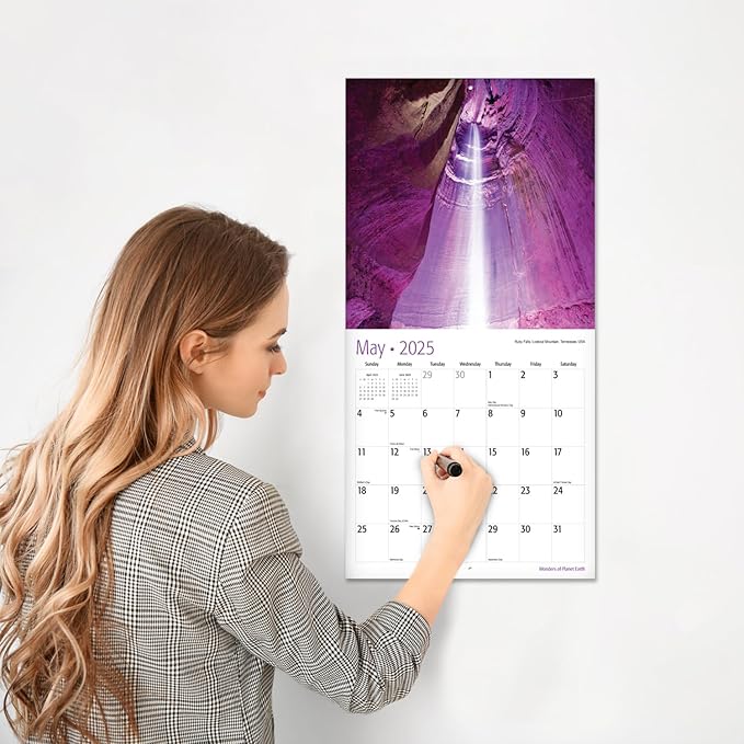 RED EMBER Wonders of Planet Earth 2025 Wall Calendar 12 Month | 12" x 24" Open | Thick & Sturdy Paper | Giftable | Calendar 2025