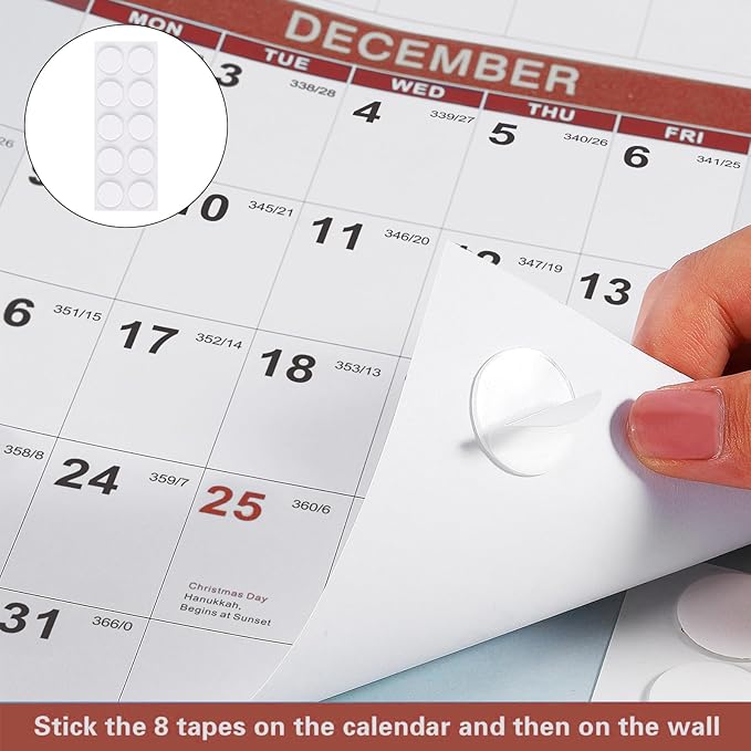 2025 Wall Calendar 34.8" x 22.8" Large Vertical Yearly Wall Hanging Calenda with Julian Date Thick Paper Calendar 12 Month Annual Wall Planner for Wall Office Fridge(Red)