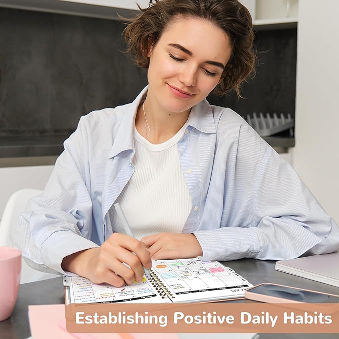 2025 Planner - Weekly and Monthly Planner, January 2025 to December 2025, Spiral Bound 2025 Calendar Planner Book, Inner Pocket, Perfect for Office Home School Supplies - A5 (6.3" x 8.5"), Rose