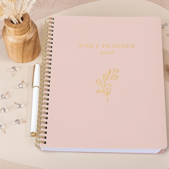 Beautiful 2025 Daily Planner - 7" x 10" Daily Planner for Women or Men with Weekly & Monthly Spreads for Easy Planning - Perfect Calendar Book To Organize All Tasks and Boost Productivity