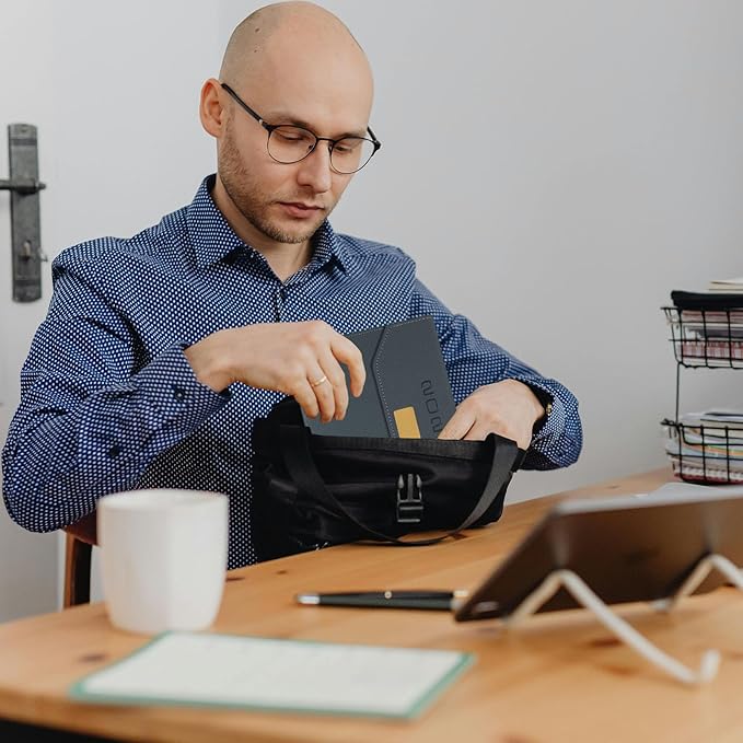 2025 Daily Monthly Planner - Calendar, January - December 2025, 100GSM Thick Paper, Leather Cover, Planner with Hourly Schedule,6.1" x 8.2", Daily Inside Page - Monthly Inside Page, Pen Holder, Bookmarks (Dark Gray)