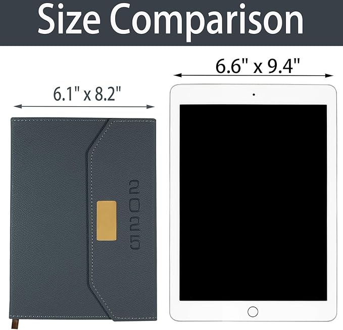 2025 Daily Monthly Planner - Calendar, January - December 2025, 100GSM Thick Paper, Leather Cover, Planner with Hourly Schedule,6.1" x 8.2", Daily Inside Page - Monthly Inside Page, Pen Holder, Bookmarks (Dark Gray)