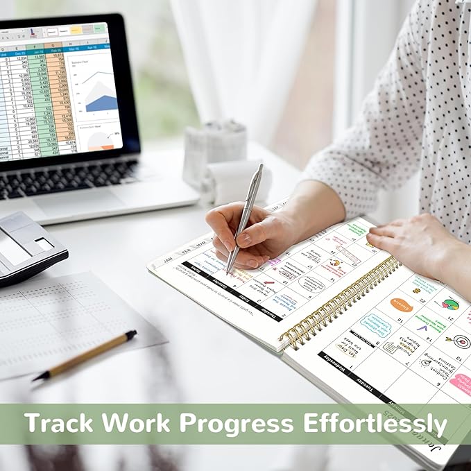 2025 Planner - Weekly and Monthly Planner, January 2025 to December 2025, Spiral Bound 2025 Calendar Planner Book, Inner Pocket, Perfect for Office Home School Supplies - A5 (6.3" x 8.5"), Sage Green