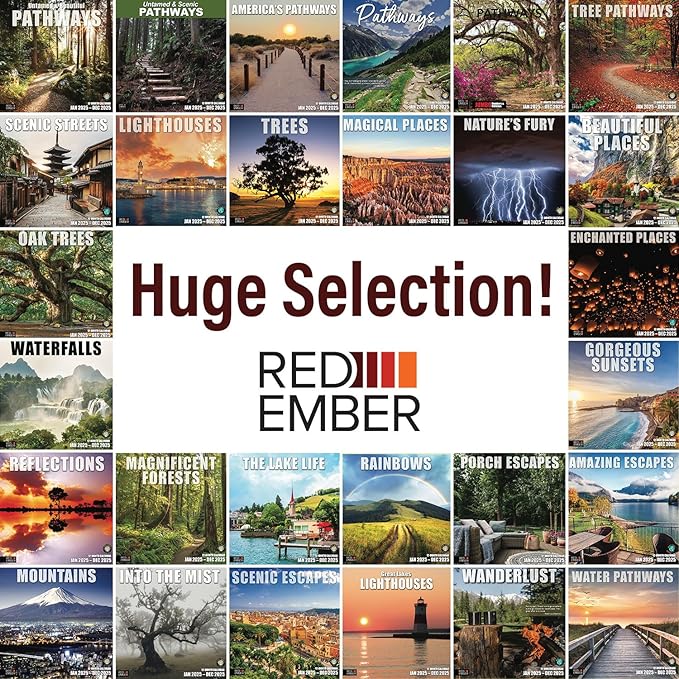 RED EMBER Signature - Pathways 2025 Wall Calendar 12 Month | 12" x 24" Open | Thick & Sturdy Paper | Giftable | Calendar 2025