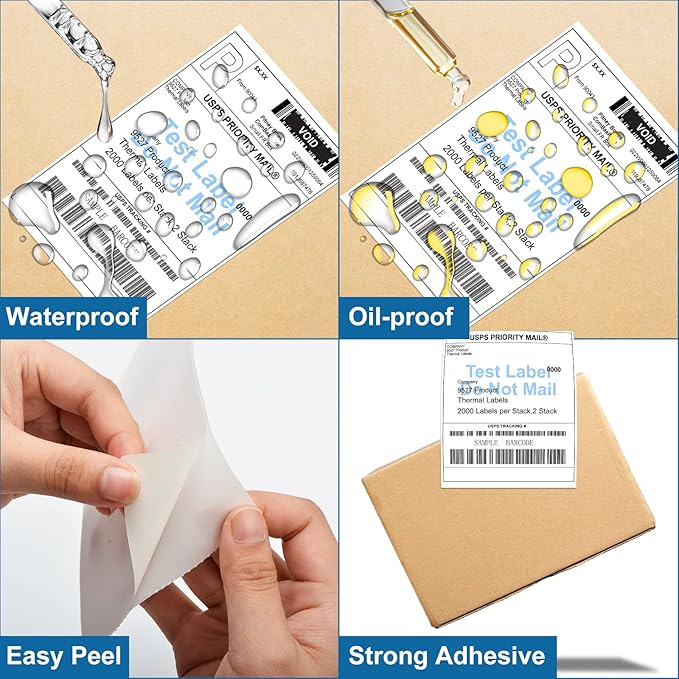 9527 Product 4" x 6" Zebra Fanfold Direct Thermal Shipping Labels,2 Stacks, 4000 Labels White, Perforated (2,000 Label per Stack)