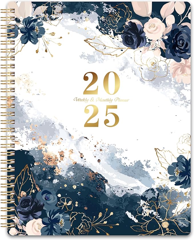 2025 Planner - JAN 2025 - DEC 2025, Planner 2025, 8" x 10", Weekly Monthly Planner 2025, Calendar Planner 2025 with Spiral Bound, Floral