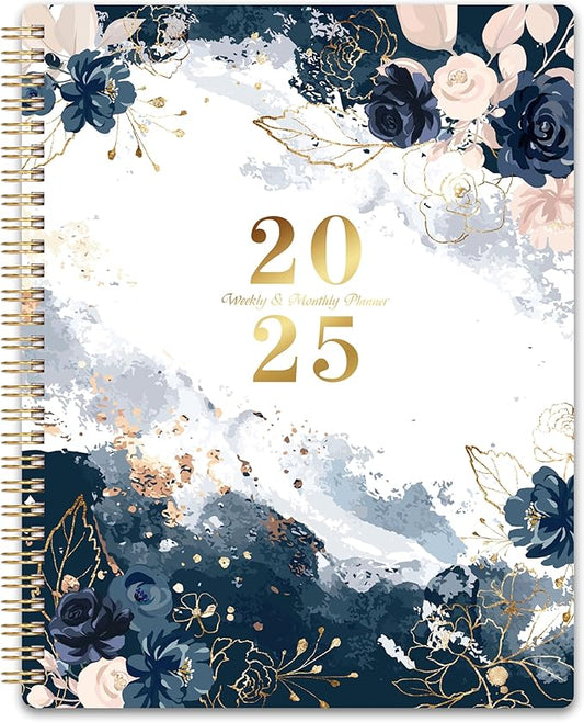 2025 Planner - JAN 2025 - DEC 2025, Planner 2025, 8" x 10", Weekly Monthly Planner 2025, Calendar Planner 2025 with Spiral Bound, Floral