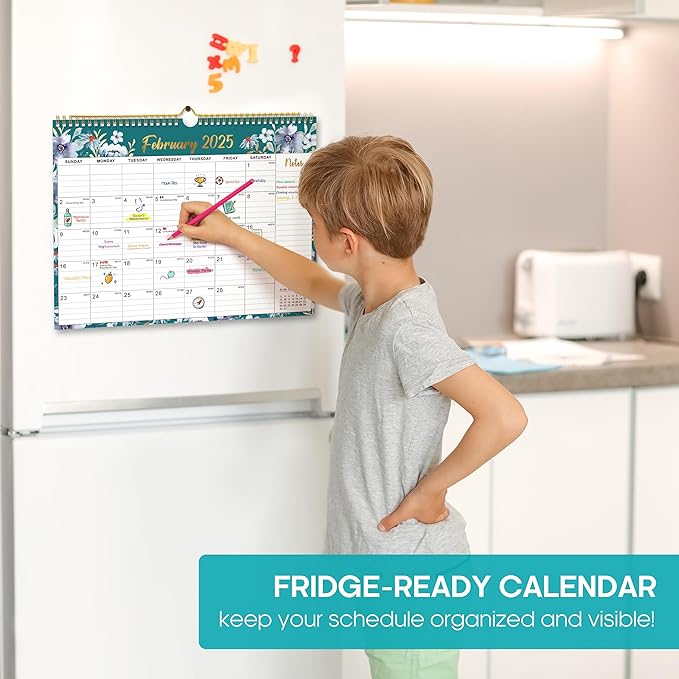 2025 Wall Calendar, Monthly Wall Calendar from January 2025 to June 2026, 11.5" x 14.7", Spiral Binding Hanging Wall Calendar, Perfect for Home or Office, Floral