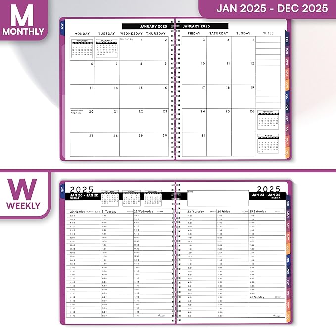 2025 Appointment Book & Planner- Ensight 6.5 x 8.5 inches, Large Tabbed Daily Hourly Weekly Planner, Calendar & Schedule Book 30-Minute time Slots, Business & Personal Planner Jan 2025- Dec 2025- Magenta