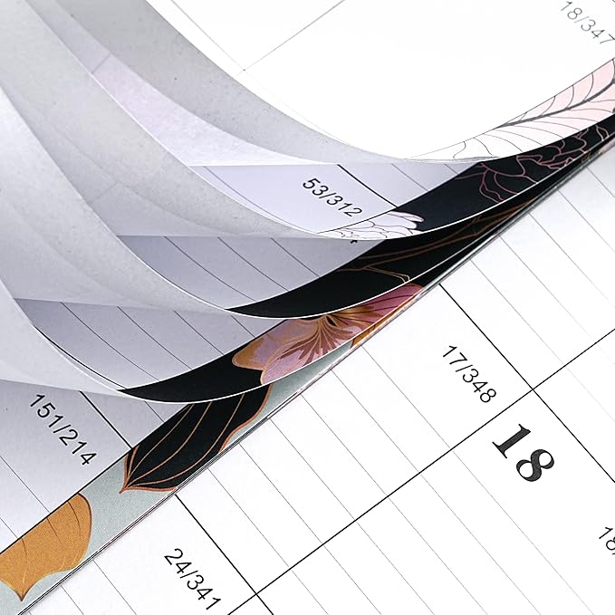 2025 Calendar - 2025 Wall Calendar, January 2025 - December 2025, 17'' x 12'', 12 Monthly Wall Calendar 2025 with Julian Dates - Engraved Floral