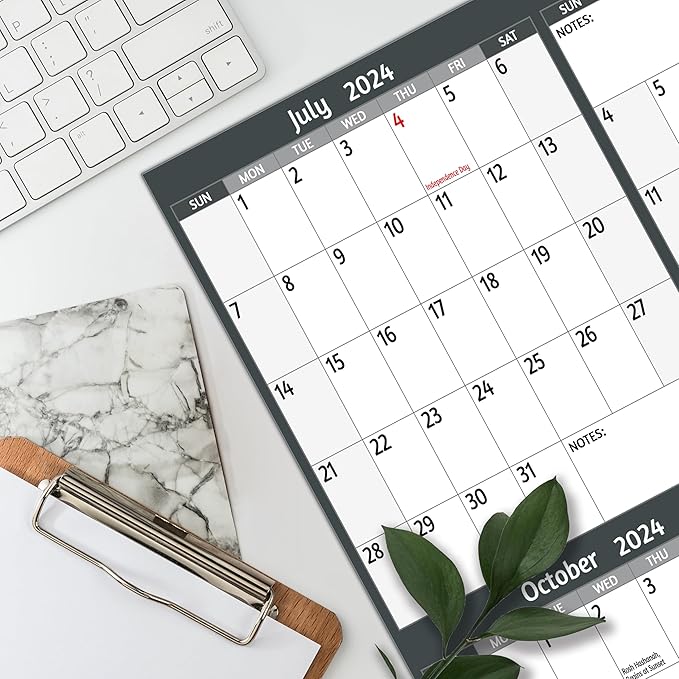 Yearly Wall Calendar 2024-2025 - Large Yearly Calendar Vetical, Jul 2024 - Jun 2025, 25.2" x 38.2" (Open), 2024-2025 Calendar, Large Wall Calendar, Full Year Paper Calendar with Notes, Thicker Paper