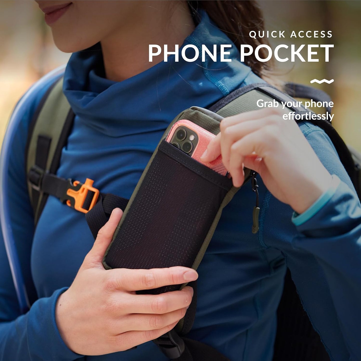 Water Buffalo Hydration Backpack - Sherpa 22L Hiking Backpack with Water Bladder - Water Backpack for Hiking with Waterproof Zippers, Phone & Pole Holders