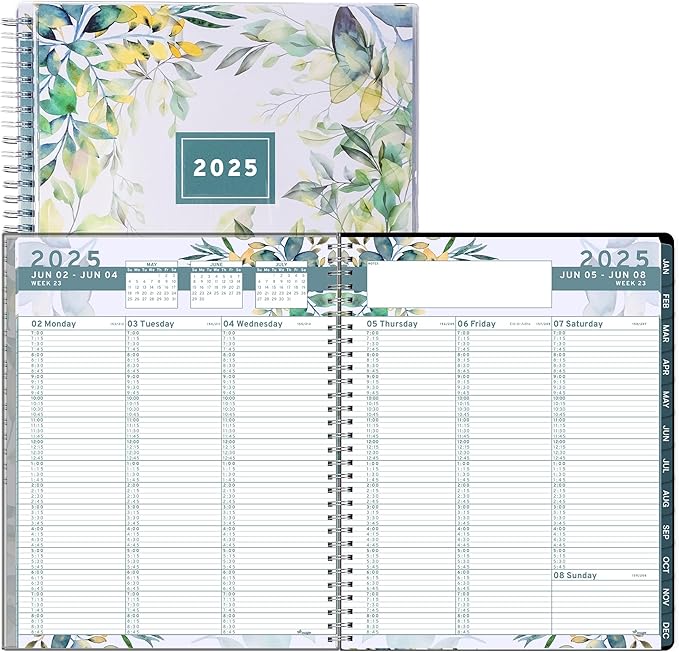 2025 Appointment Book & Planner- Ensight 6.5 x 8.5 inches, Large Tabbed Daily Hourly Weekly Planner, Calendar & Schedule Book 15-Minute time Slots, Business & Personal Planner Jan 2025- Dec 2025- Floral