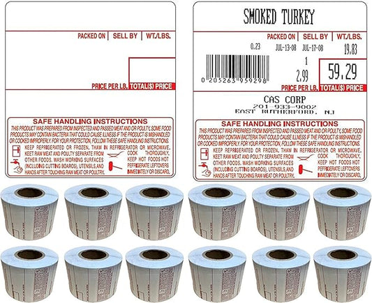LST-8040 Printing Scale Label, All RED Letters, 58 x 60 mm, UPC/Safe Handling 36 Rolls Per Case, Lower Price Than 12 Rolls