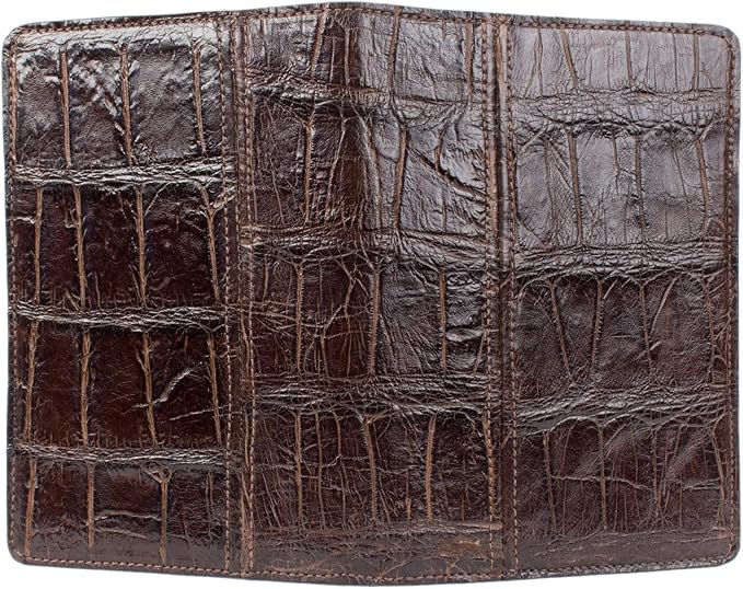 Genuine Florida Alligator Skin Notebook Padfolio (Small, Brown)