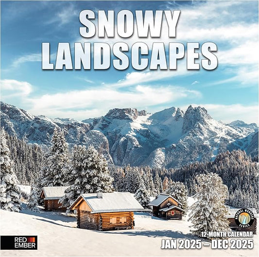 RED EMBER Snowy Landscapes 2025 Wall Calendar 12 Month | 12" x 24" Open | Thick & Sturdy Paper | Giftable | Calendar 2025