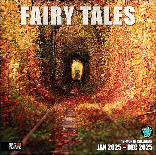 RED EMBER Fairy Tales 2025 Wall Calendar 12 Month | 12" x 24" Open | Thick & Sturdy Paper | Giftable | Calendar 2025