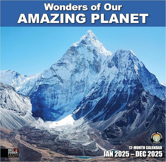 RED EMBER Select - Wonders of Our Amazing Planet 2025 Wall Calendar 12 Month | 12" x 24" Open | Thick & Sturdy Paper | Giftable | Calendar 2025
