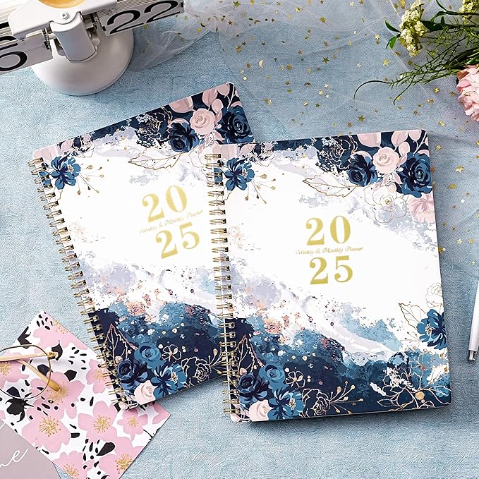 2025 Planner - JAN 2025 - DEC 2025, Planner 2025, 8" x 10", Weekly Monthly Planner 2025, Calendar Planner 2025 with Spiral Bound, Floral
